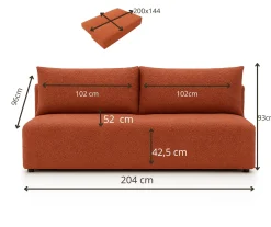 Kanapa LUNO z funkcją spania – Boucle, sofa do salonu quelle 54