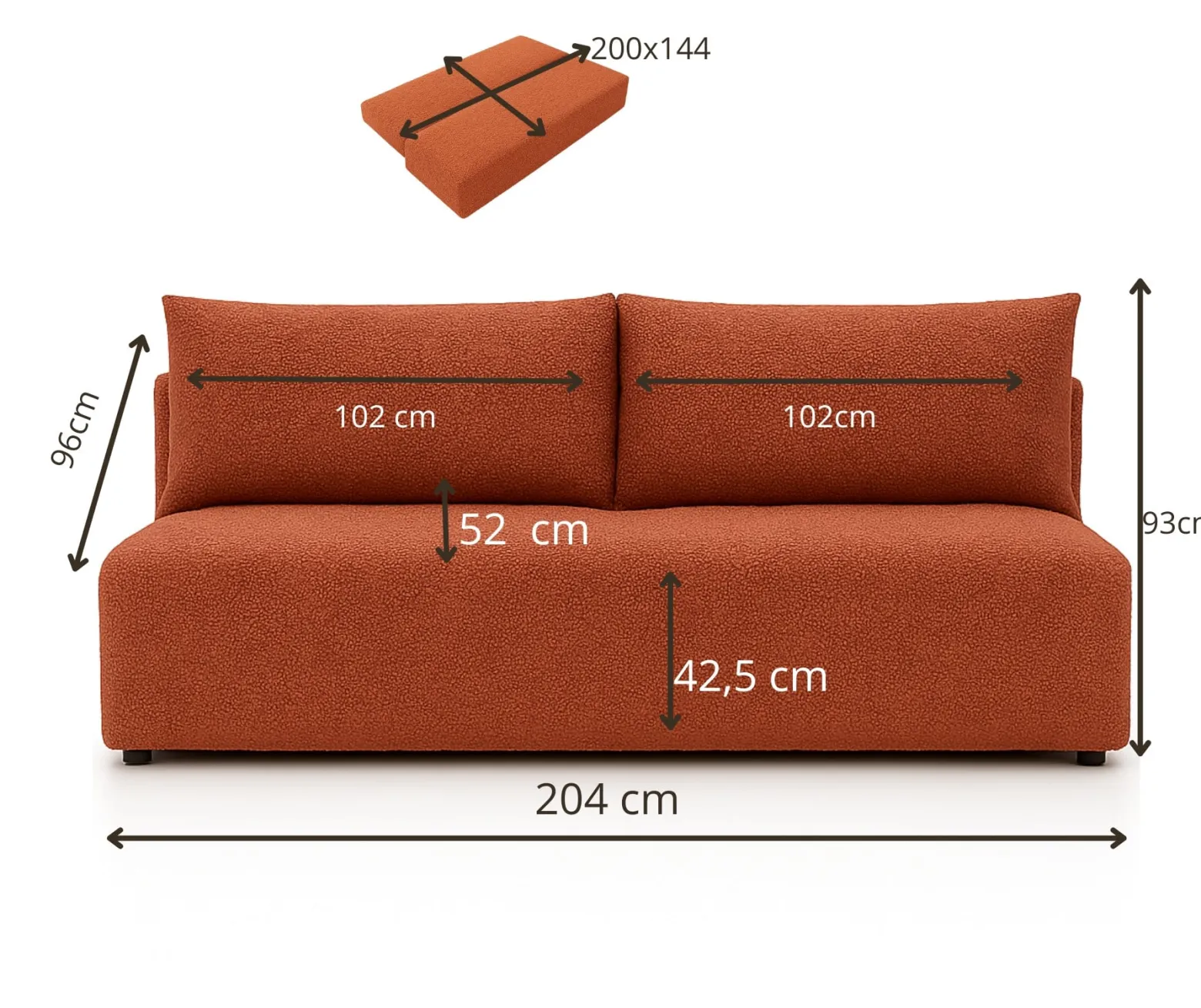 Kanapa LUNO z funkcją spania – Boucle, sofa do salonu quelle 54