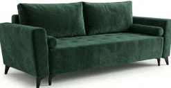 Kanapa Rozkładana do Salonu Sofa z Funkcją Spania i Pojemnikiem Luis Zieleń