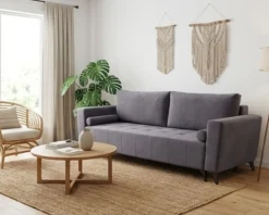 Kanapa Rozkładana do Salonu Sofa z Funkcją Spania i Pojemnikiem Luis Zieleń