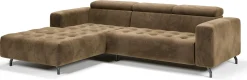 Kanapa Sofa Narożna Narożnik Barbados Regulowane Zagłówki Brązowy Lewy