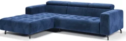 Kanapa Sofa Narożna Narożnik Barbados Regulowane Zagłówki Brązowy Lewy