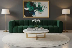 Kanapa, sofa pięcioosobowa Grand, tkanina welurowa Salvador, Zielony