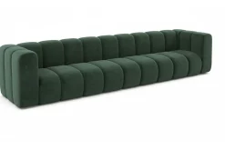 Kanapa, sofa pięcioosobowa Grand, tkanina welurowa Salvador, Zielony