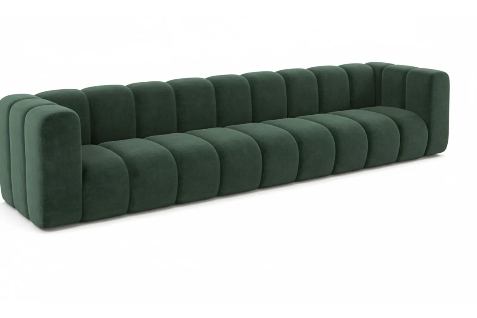 Kanapa, sofa pięcioosobowa Grand, tkanina welurowa Salvador, Zielony