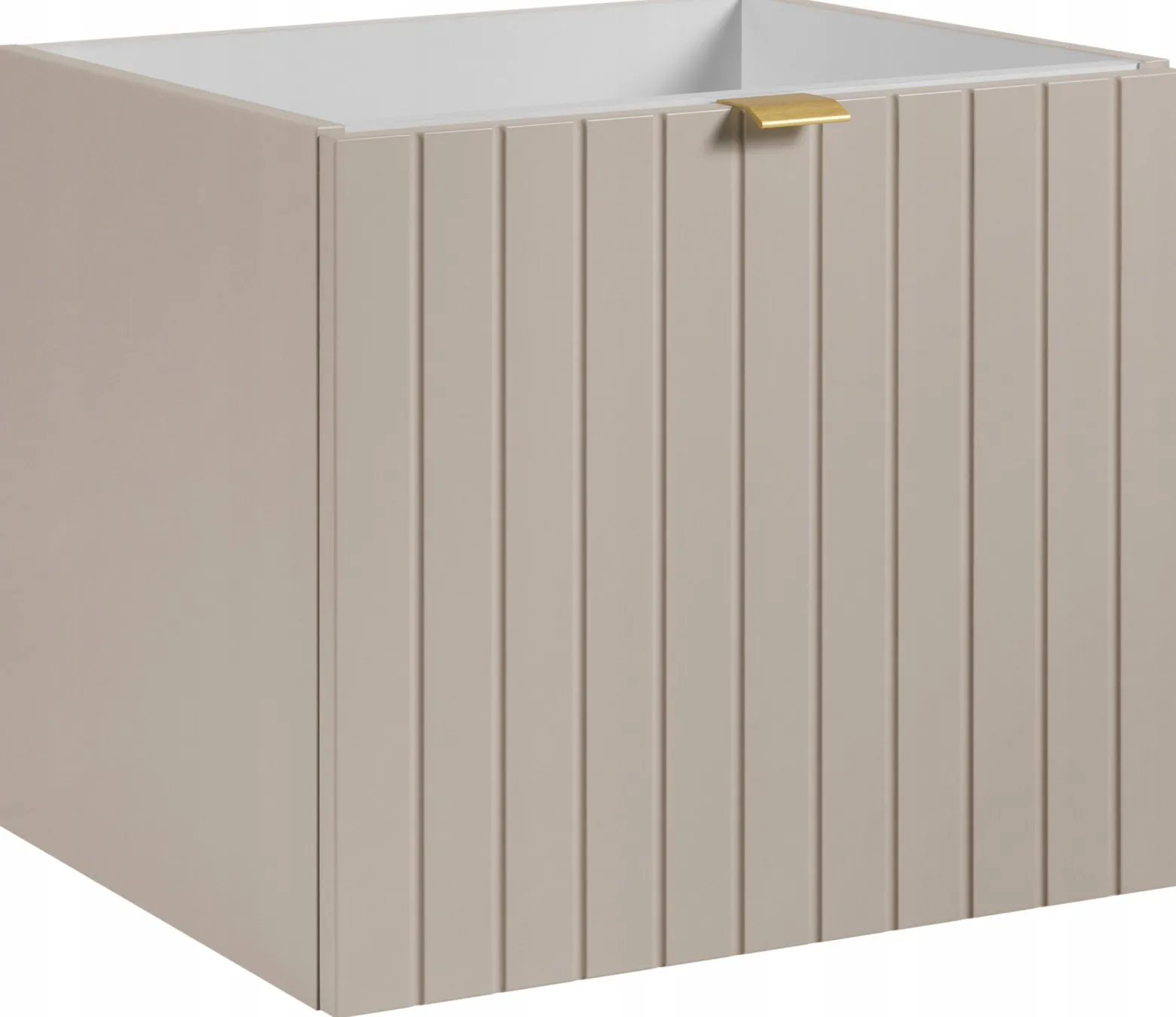Kaszmirowa szafka pod umywalkę 50 cm lakierowana frezowany front 2 szuflady