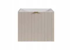 Kaszmirowa szafka pod umywalkę 50 cm lakierowana frezowany front 2 szuflady