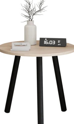 Kawowy Okrągły Stolik Ława Loft Industrial Salon 55 cm