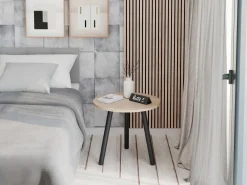 Kawowy Okrągły Stolik Ława Loft Industrial Salon 55 cm