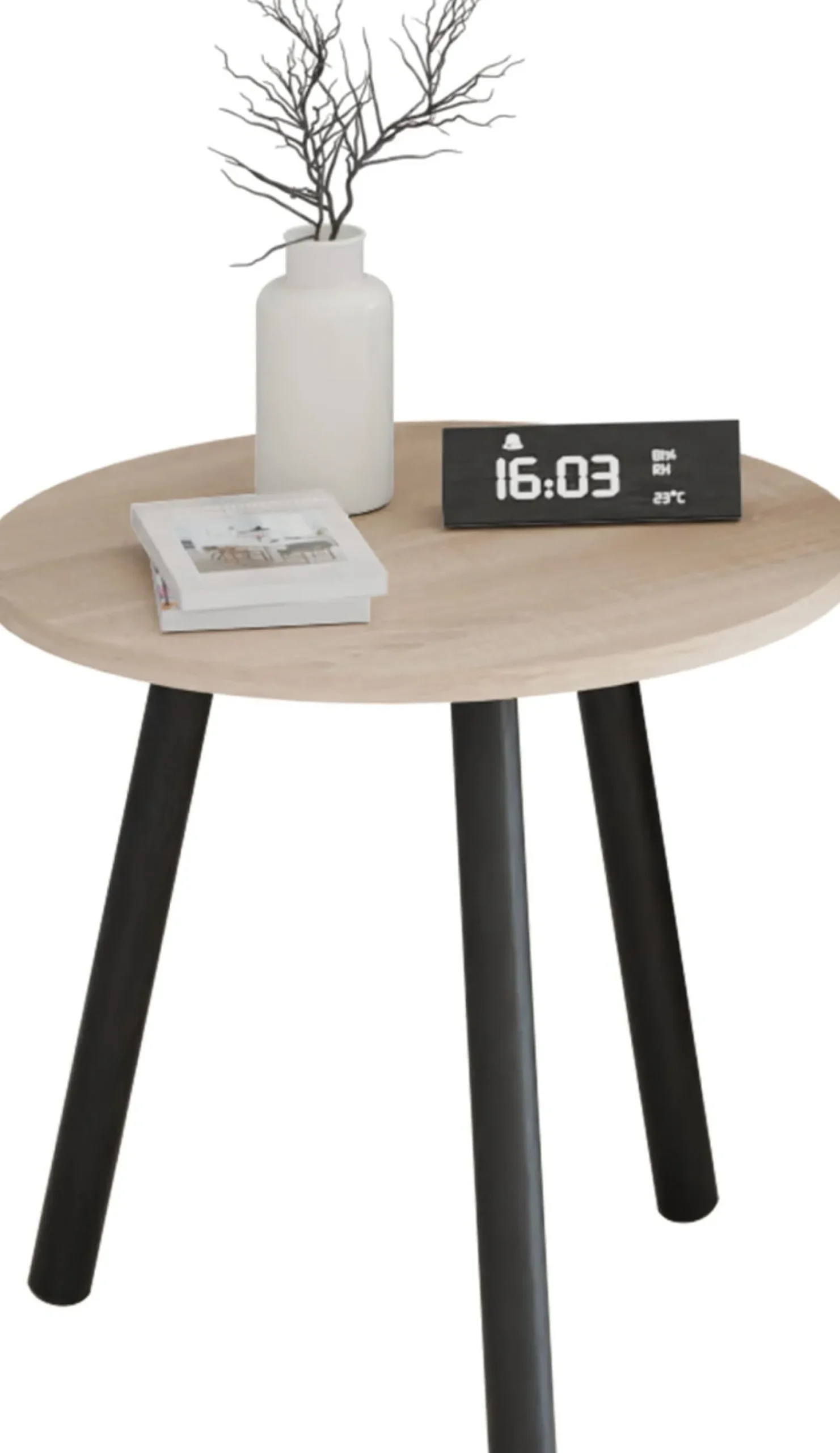 Kawowy Okrągły Stolik Ława Loft Industrial Salon 55 cm