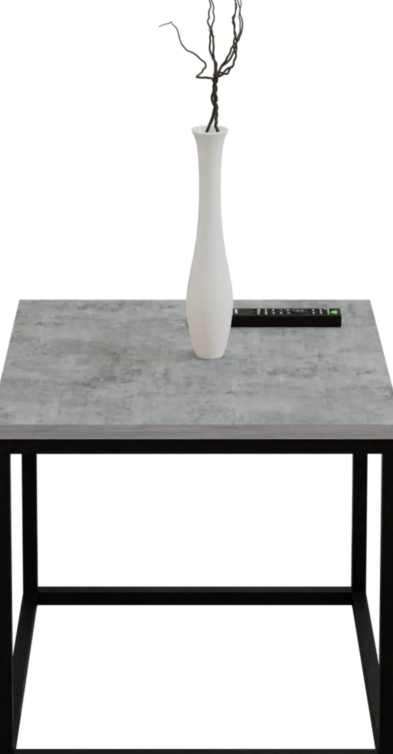 Kawowy Stolik Czarny z profilu Loft Blat Beton
