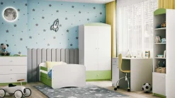 Łóżko Babydreams zielone Bez wzoru z szufladą materac piankowy 180x80
