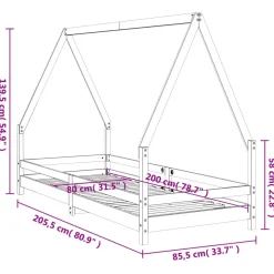 łóżko dla dzieci Brąz 80 x 200 cm Drewno sosnowe vidaXL