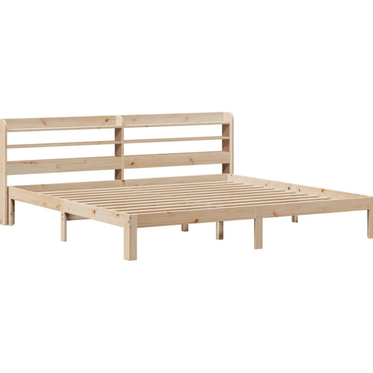 Łóżko Drewniane Brązowe Rama Łóżka Stelaż Do Pokoju Sypialni 200x200 cm