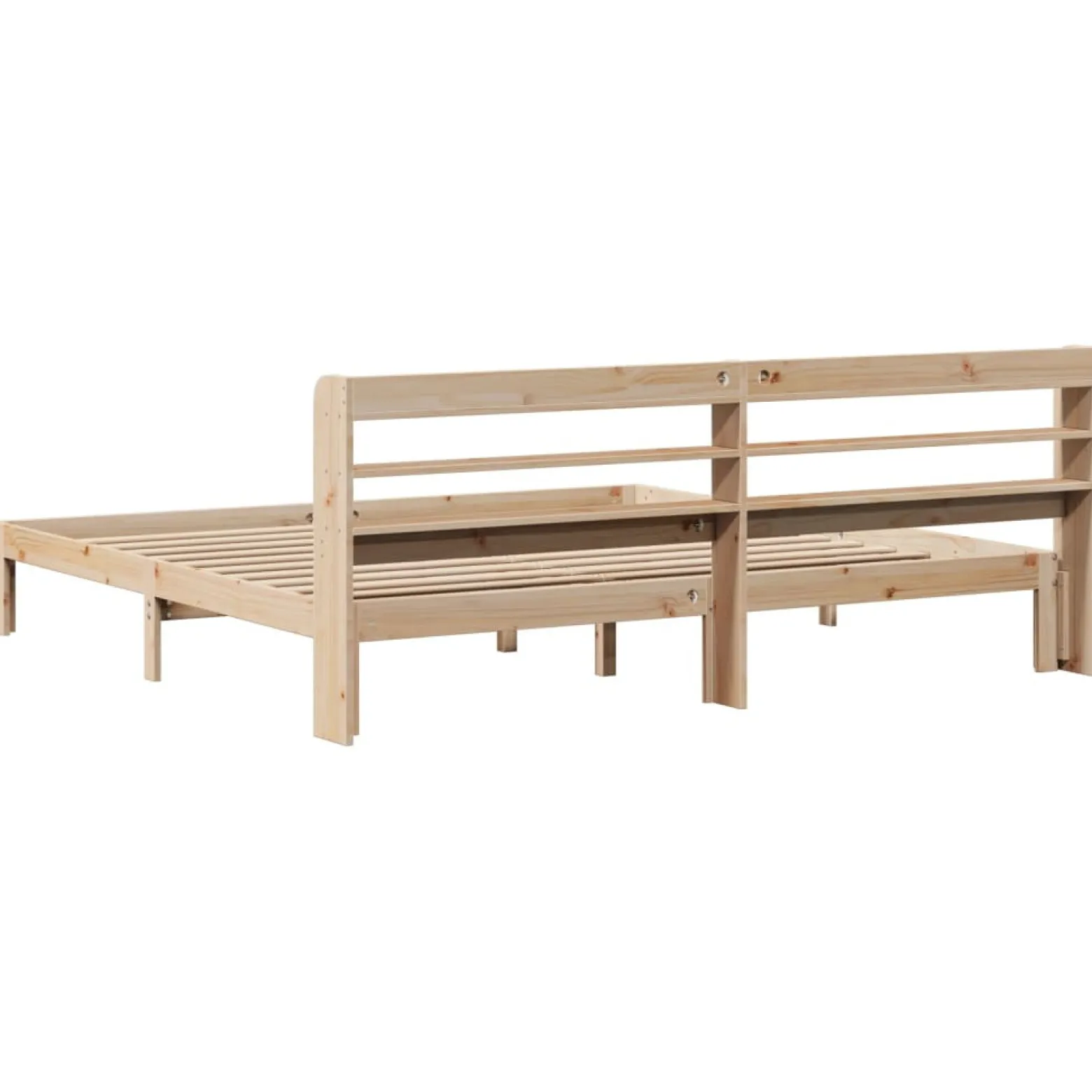 Łóżko Drewniane Brązowe Rama Łóżka Stelaż Do Pokoju Sypialni 200x200 cm