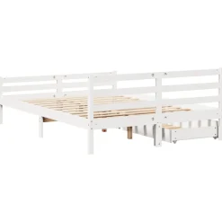Łóżko drewniane rama łóżka sofa biała do sypialni pokoju 150x200 cm