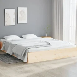 Łóżko Drewniane Rama Łóżka Sofa Brązowe Do Sypialni Pokoju 120x190 cm
