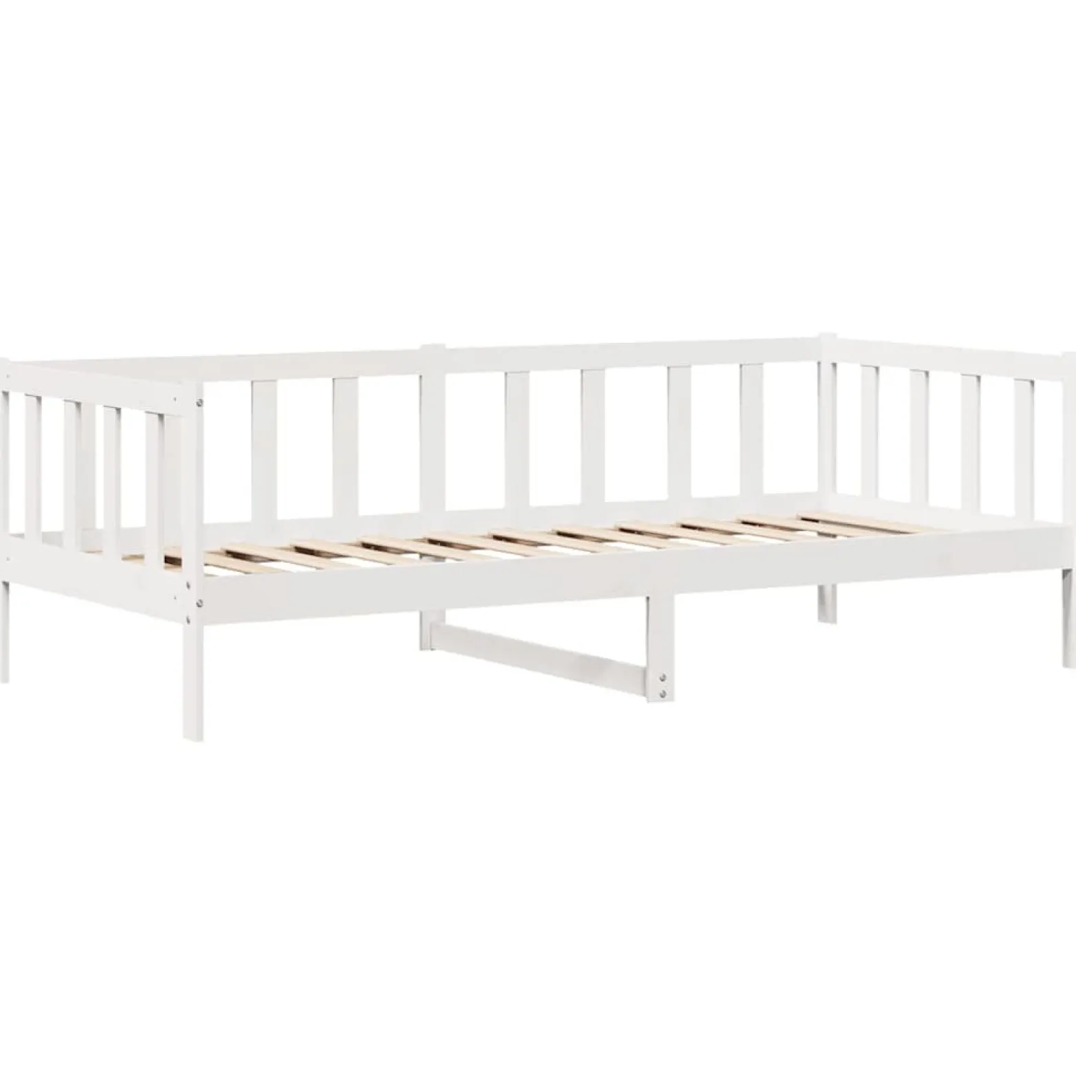 Łóżko Drewniane z Szufladami Rama Łóżka Ze Stelażem Biała 90x200 cm