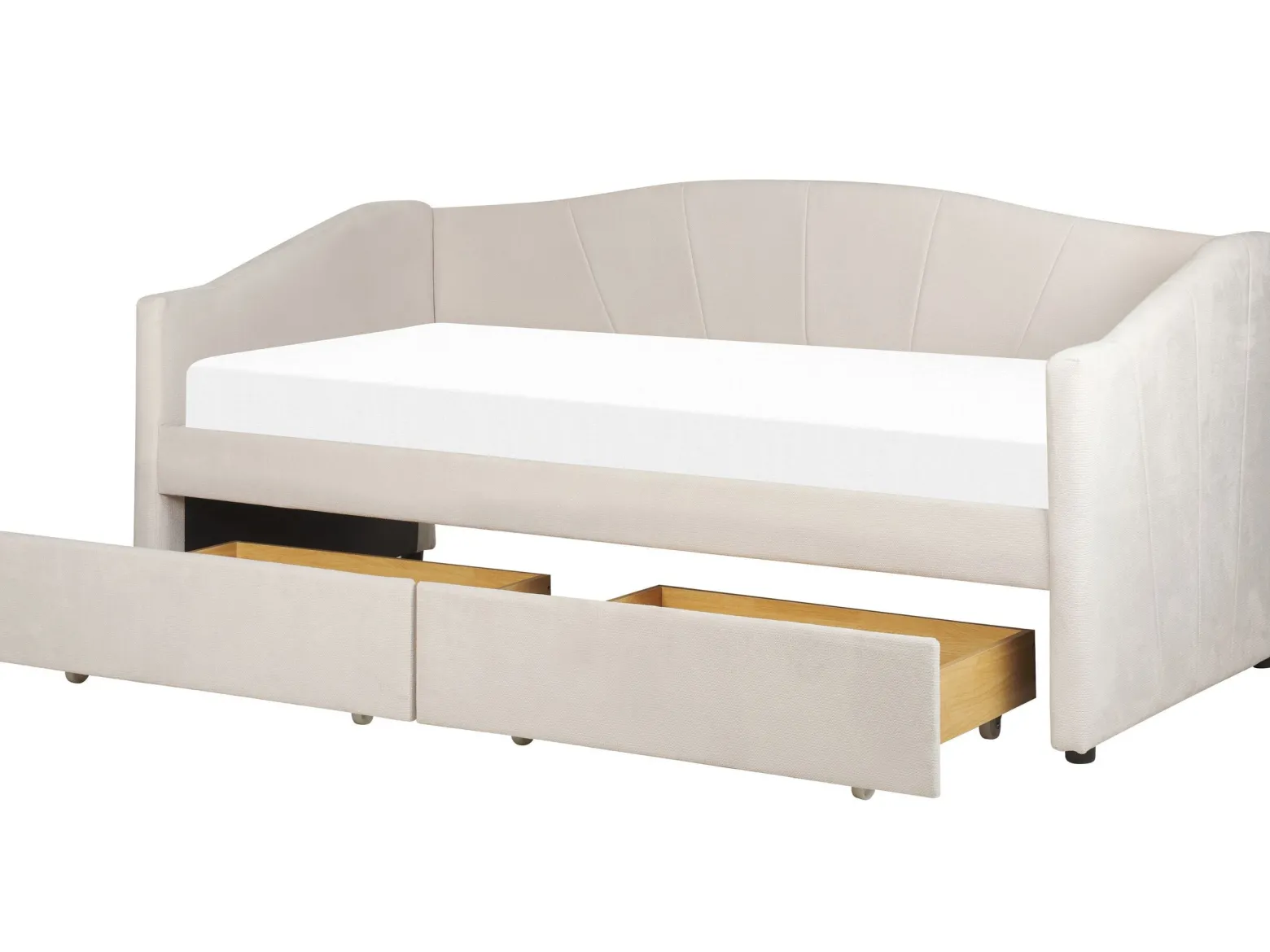 Łóżko dzienne tapicerowane 90x200 cm jasnobeżowe