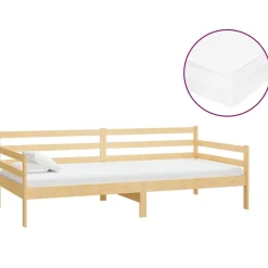 Łóżko dzienne z materacem 90x200 cm lite drewno sosnowe