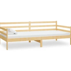 Łóżko dzienne z materacem 90x200 cm lite drewno sosnowe