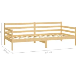 Łóżko dzienne z materacem 90x200 cm lite drewno sosnowe
