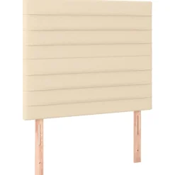 Łóżko Kontynentalne z Materacem Kremowe Do Sypialni Pokoju 90x190 cm