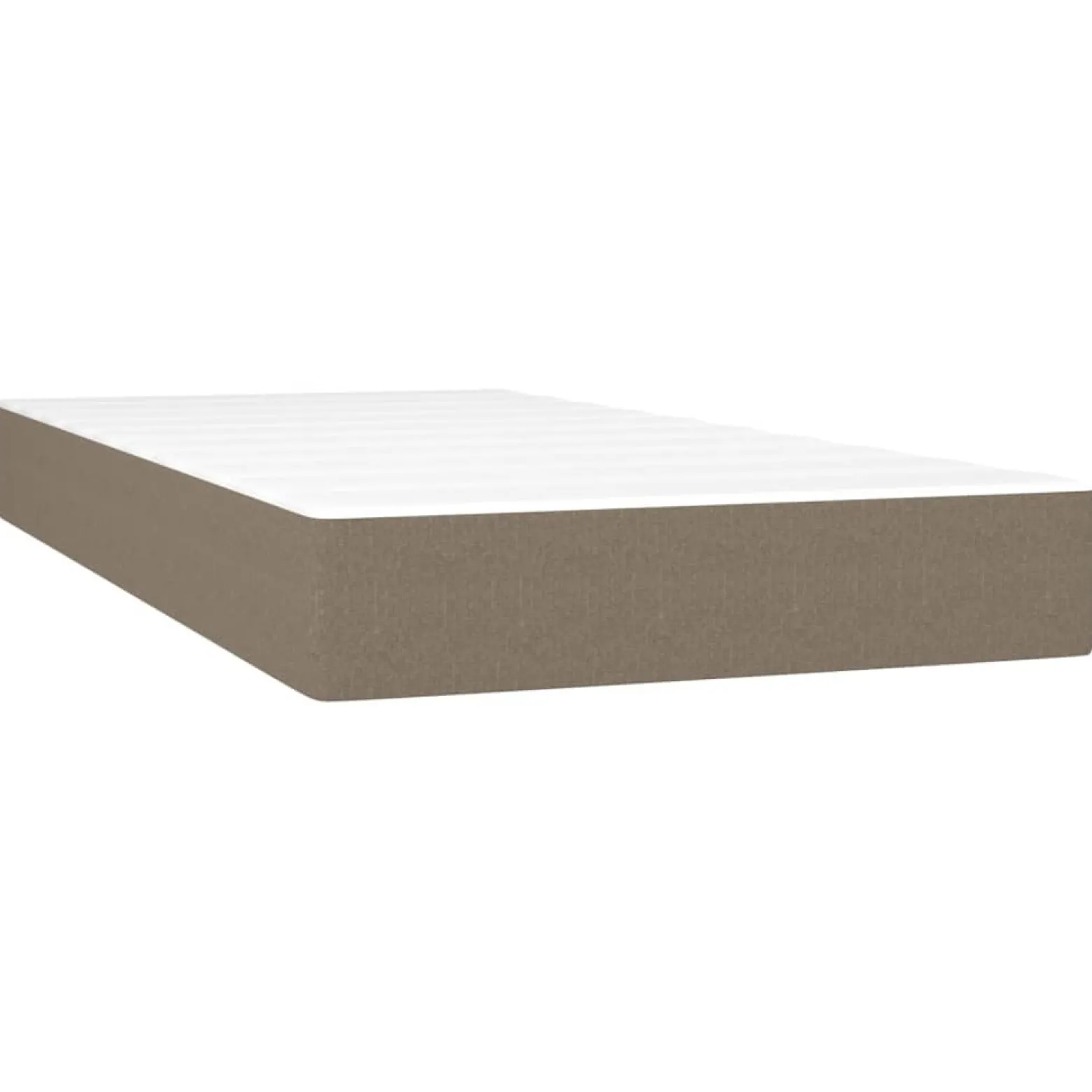 Łóżko kontynentalne z materacem taupe tkanina 100x200 cm
