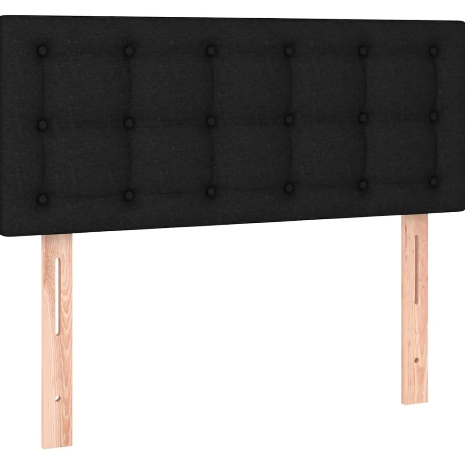 Łóżko kontynentalne z materacem, czarne, tkanina, 80x200 cm
