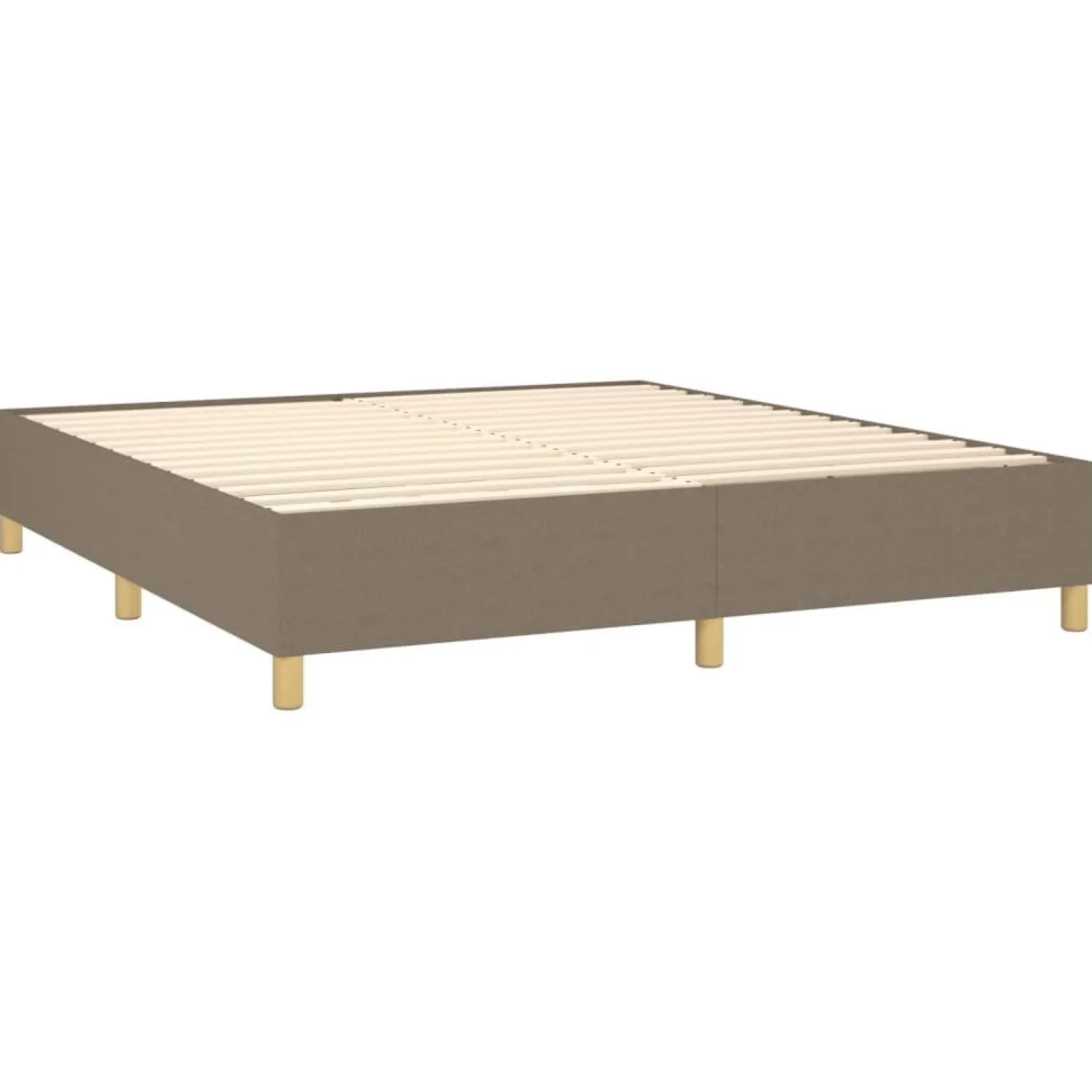 Łóżko kontynentalne z materacem taupe tkanina 180x200 cm