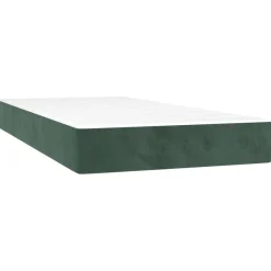 Łóżko Kontynentalne z Materacem Zielone do Sypialni Aksamit 200x200 cm