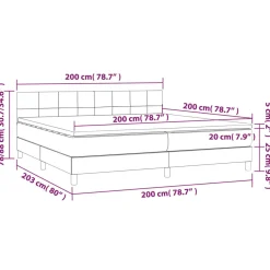 Łóżko Kontynentalne z Materacem Zielone do Sypialni Aksamit 200x200 cm