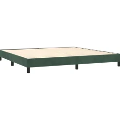 Łóżko Kontynentalne z Materacem Zielone do Sypialni Aksamit 200x200 cm