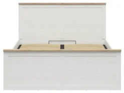 Łóżko Loksa B 160x200 ze stelażem i pojemnikiem sosna andersen biała