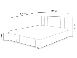 Łóżko tapicerowane Alis 180x200 jasnoszare