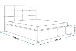 Łóżko tapicerowane OSLO 90x200 ze stelażem metalowym