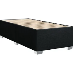 Łóżko tapicerowane rama łóżka ze stelażem do sypialni czarne 80 x 200 cm