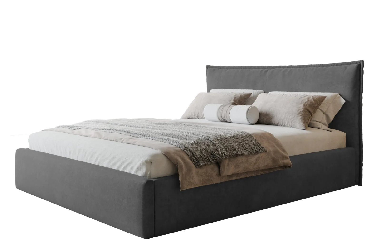 Łóżko tapicerowane Rimini Slim 90x200 ze stelażem drewnianym