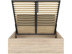 Łóżko Tetrix 140x200 ze stelażem i pojemnikiem dąb sonoma