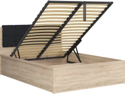Łóżko Tetrix 140x200 ze stelażem i pojemnikiem dąb sonoma