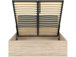 Łóżko Tetrix 140x200 ze stelażem i pojemnikiem dąb sonoma
