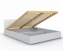 Łóżko ALDO 2 120x200 z panelami, pojemnikiem i materacem - szary