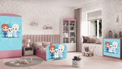 Łóżko Babydreams różowe Kraina Lodu z szufladą materac piankowy 140x70