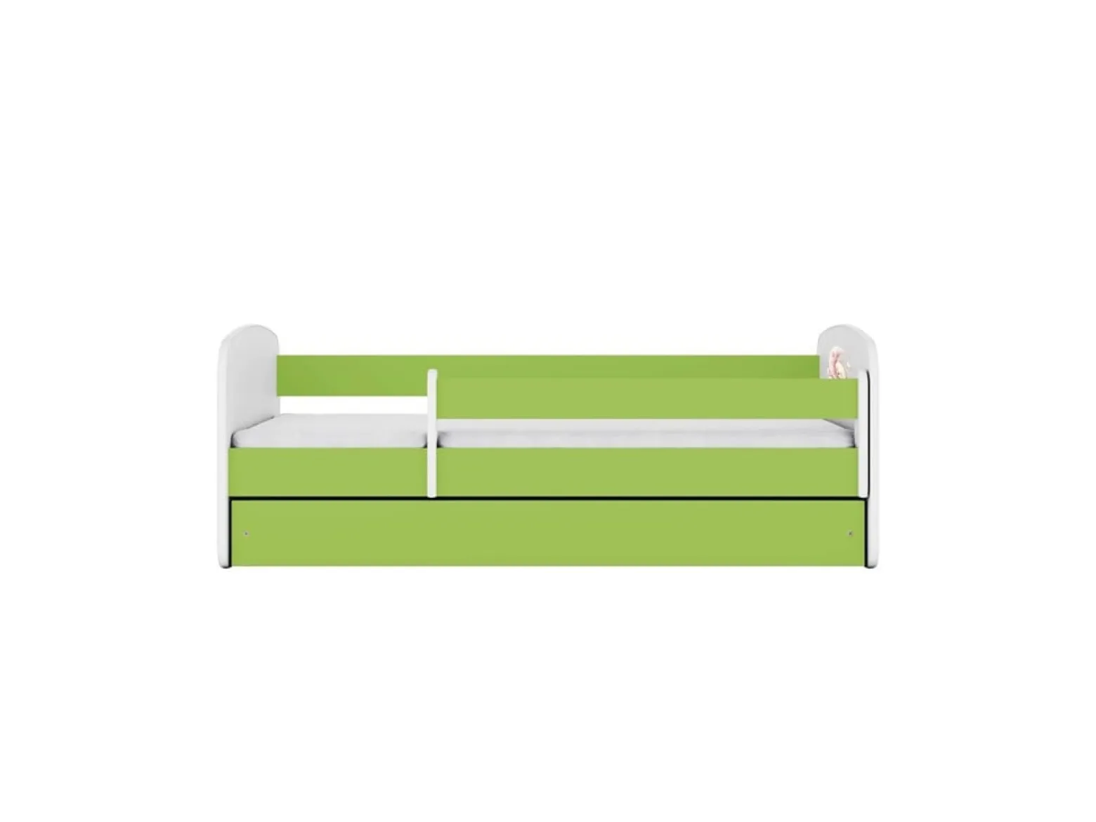 Łóżko Babydreams zielone Sen z szufladą materac piankowy 160x80