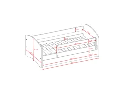 Łóżko Babydreams zielone Sen z szufladą materac piankowy 160x80