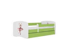Łóżko Babydreams zielone Tancerka z szufladą materac piankowy 180x80