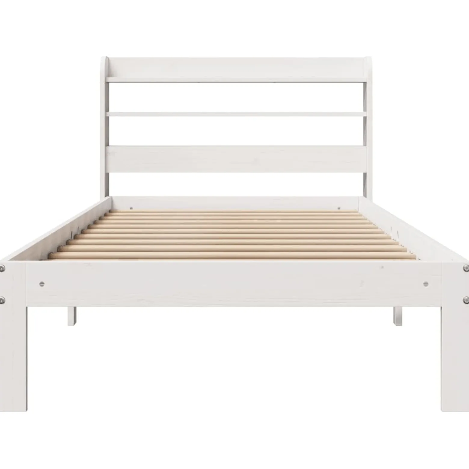 Łóżko Białe Rama Łóżka Ze Stelażem Do Sypialni Pokoju 100x200 cm