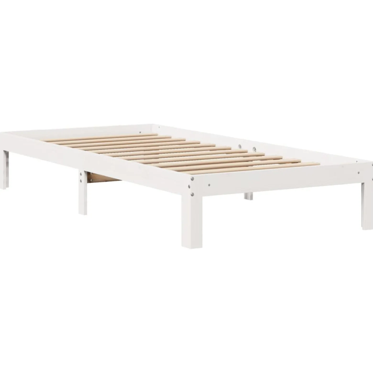 Łóżko Białe Rama Łóżka Ze Stelażem Do Sypialni Pokoju 100x200 cm