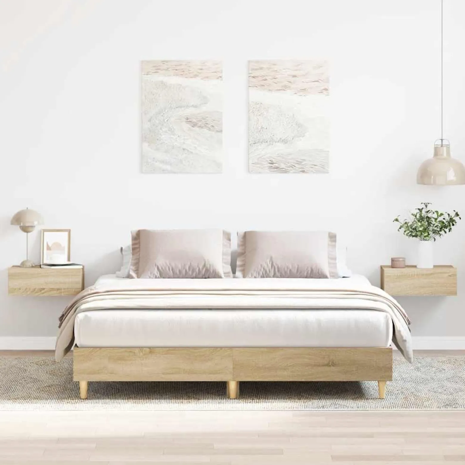 Łóżko Brązowe Rama Łóżka Ze Stelażem Do Sypialni Pokoju 150x200 cm