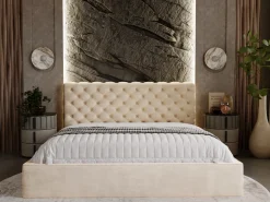 Łóżko chesterfield APOLLO 120x200 beżowe z pojemnikiem